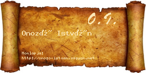 Onozó István névjegykártya